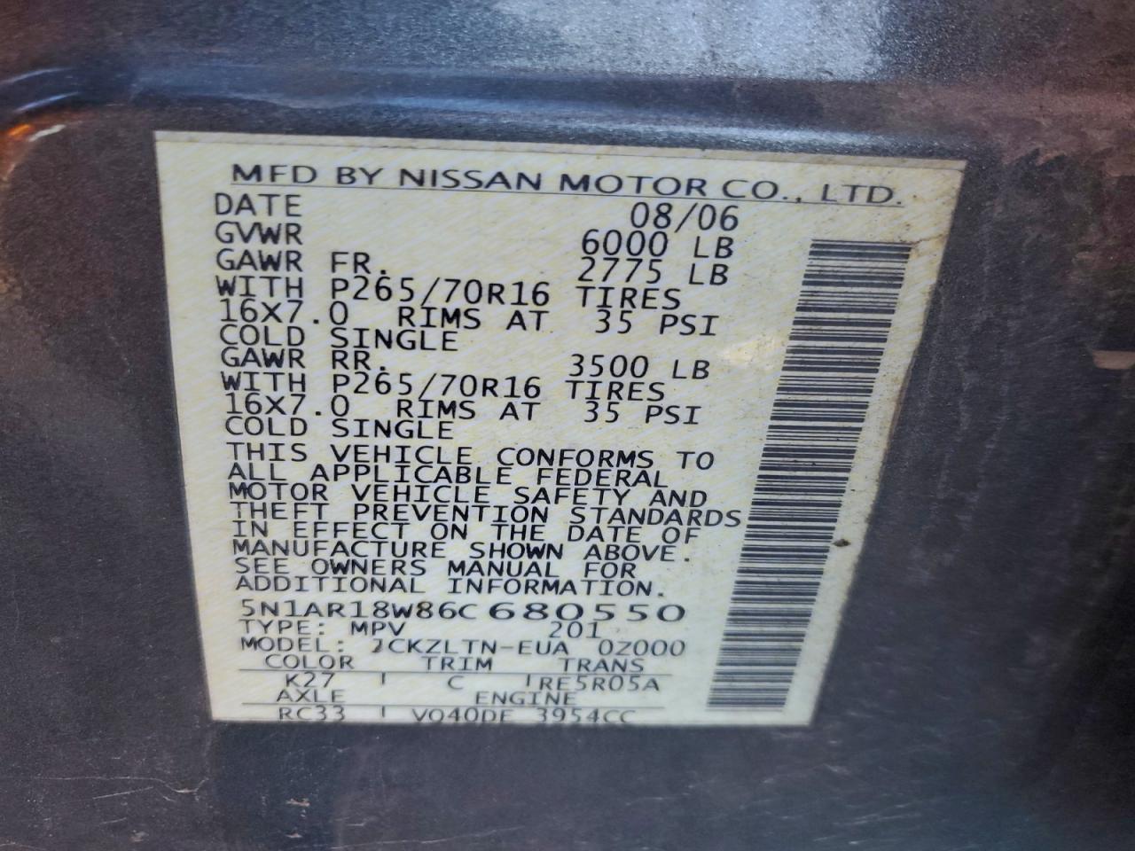 2006 NISSAN PATHFINDER LE photo 37