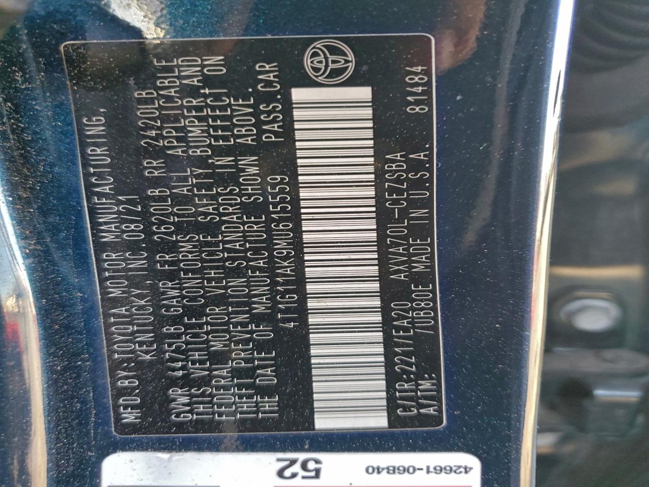 2021 TOYOTA CAMRY SE photo 23