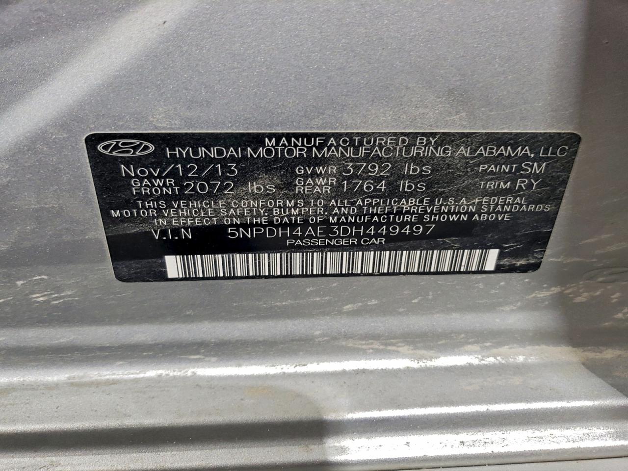2013 HYUNDAI ELANTRA GLS photo 13