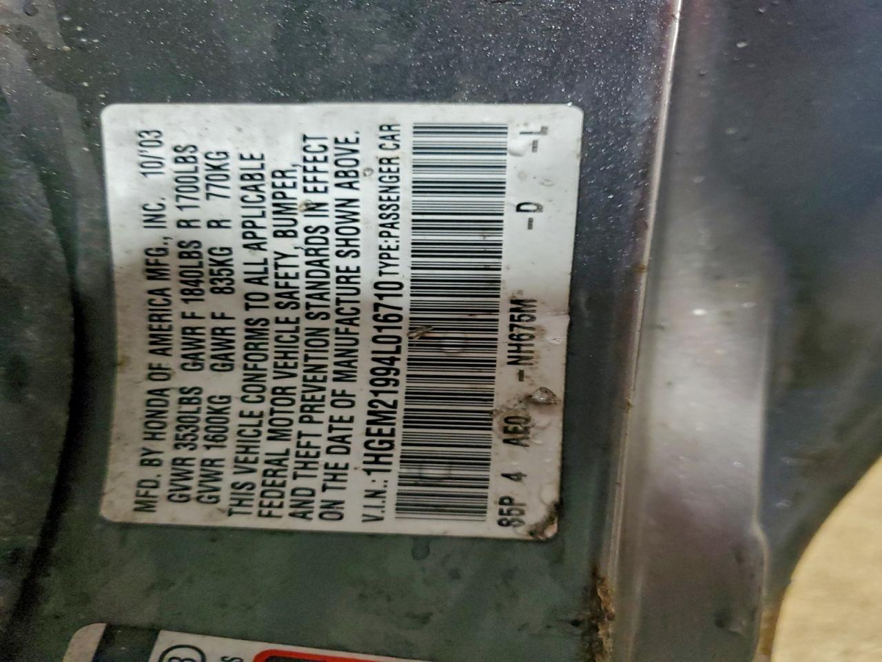 2004 HONDA CIVIC EX photo 12