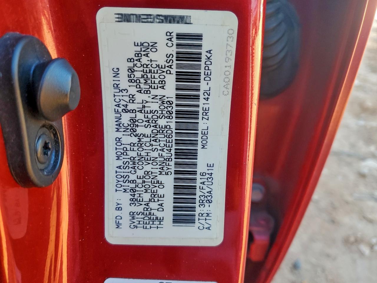 2013 TOYOTA COROLLA BASE photo 12
