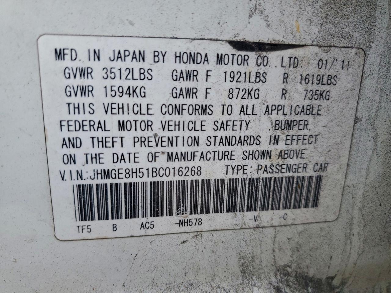 2011 HONDA FIT SPORT photo 14