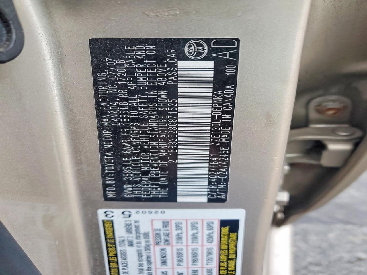 2008 TOYOTA COROLLA CE photo 23