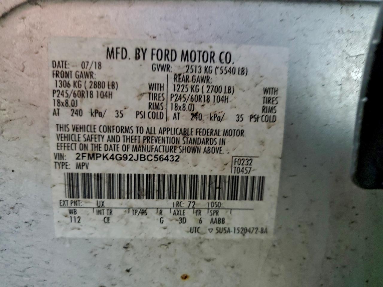 2018 FORD EDGE SE photo 27