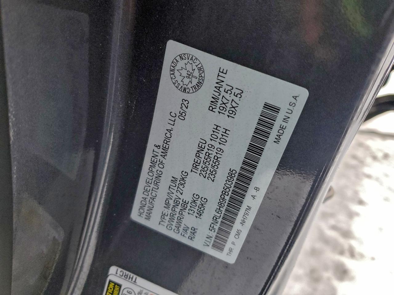 2023 HONDA ODYSSEY TOURING photo 13