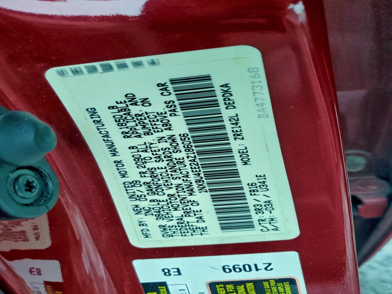 2010 TOYOTA COROLLA BASE photo 12