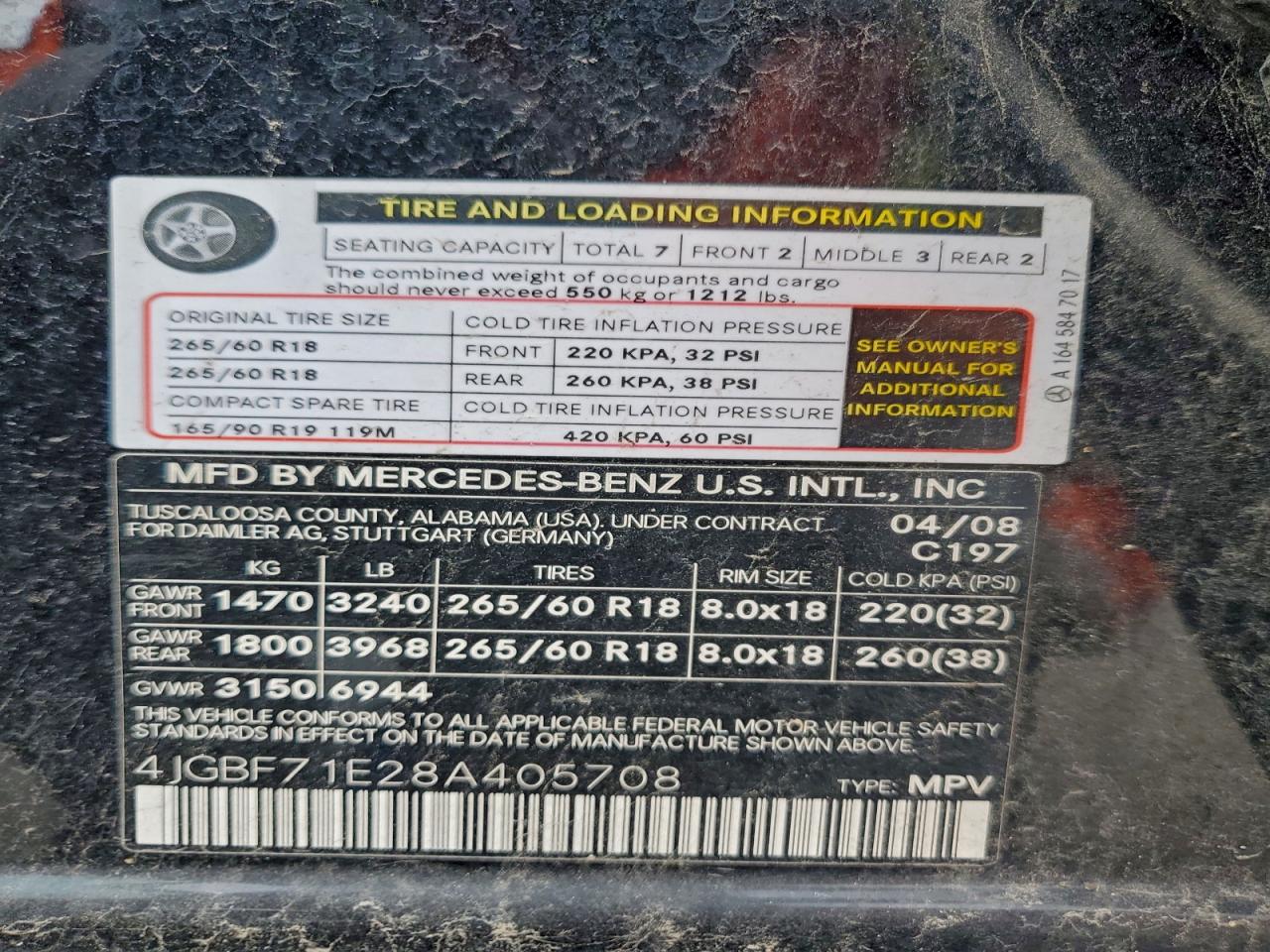 2008 MERCEDES-BENZ GL 450 4MATIC photo 13