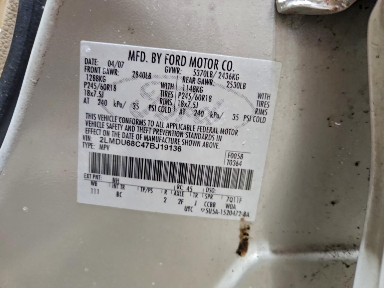 2007 LINCOLN MKX photo 13