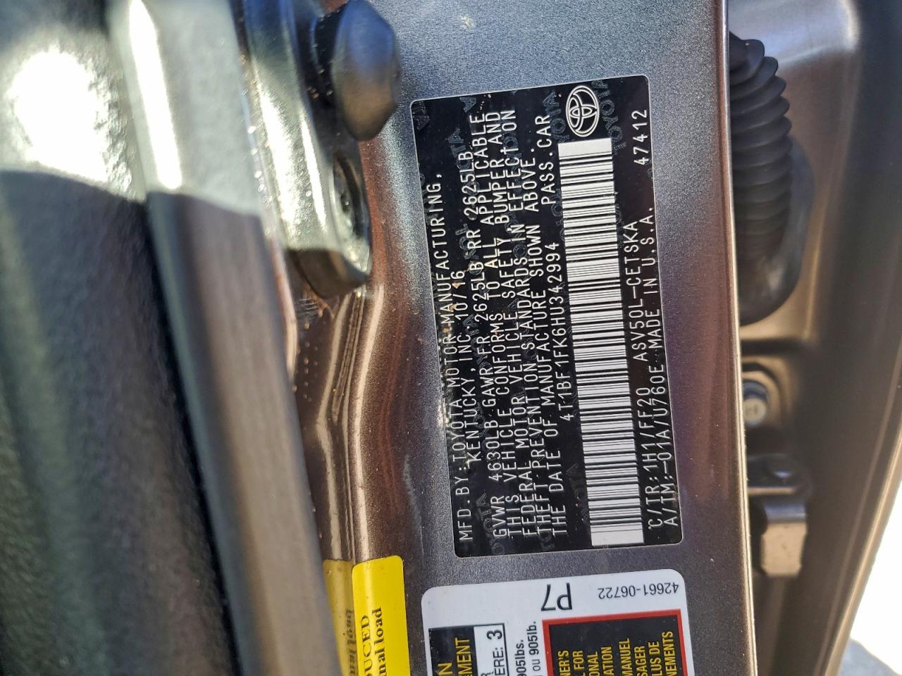 2017 TOYOTA CAMRY SE photo 13