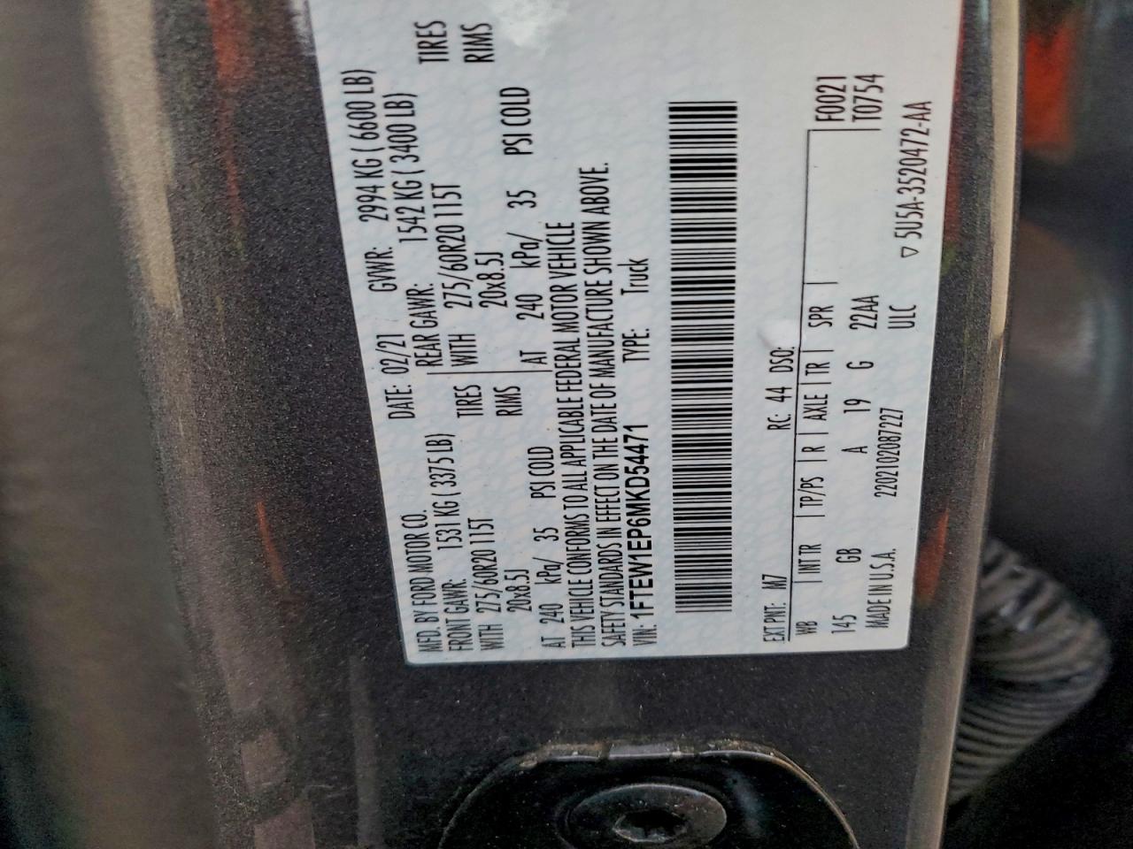 2021 FORD F150 SUPERCREW photo 25