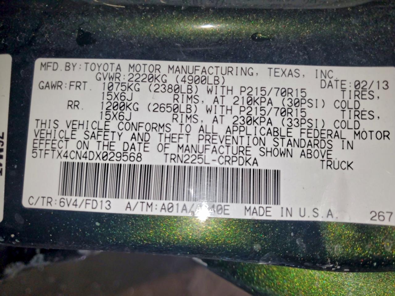 2013 TOYOTA TACOMA ACCESS CAB photo 23