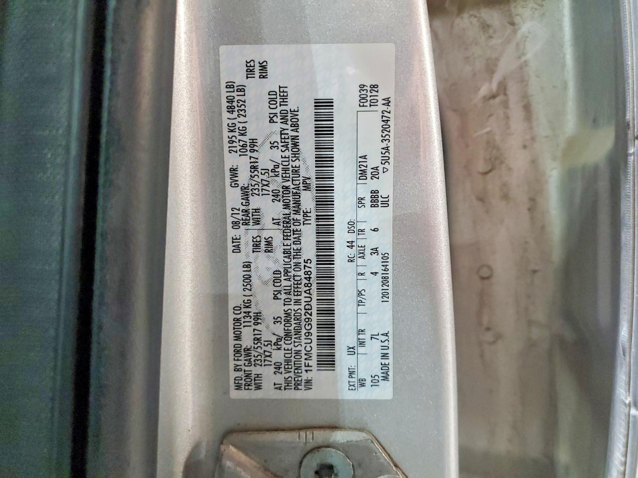 2013 FORD ESCAPE SE photo 14