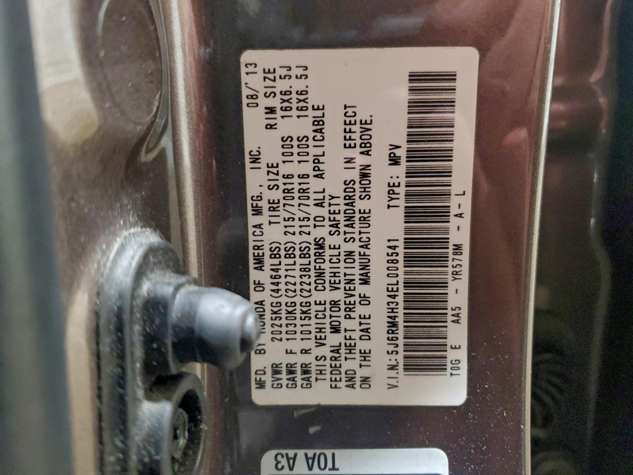 2014 HONDA CR-V LX photo 27