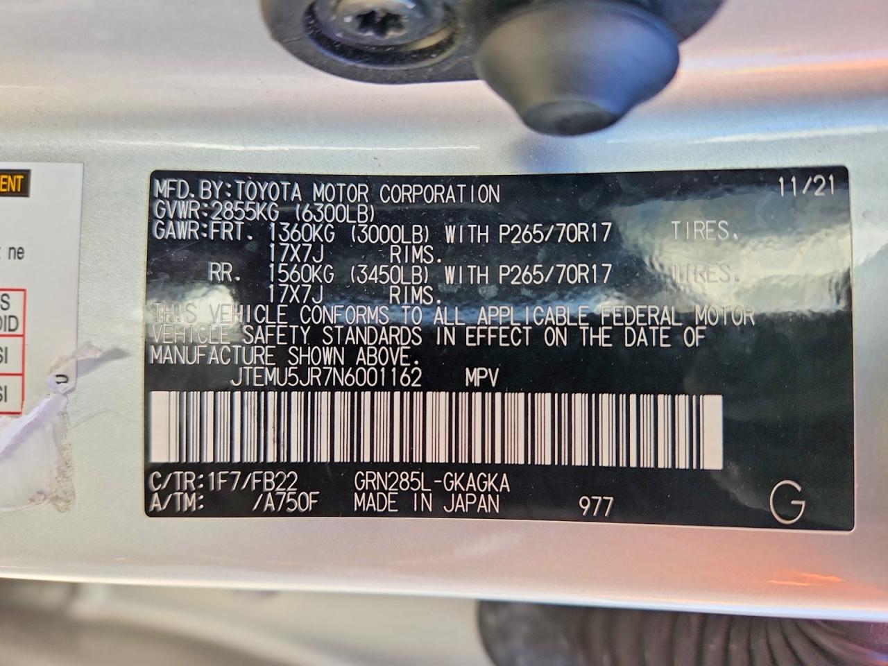 2022 TOYOTA 4RUNNER SR5/SR5 PREMIUM photo 12