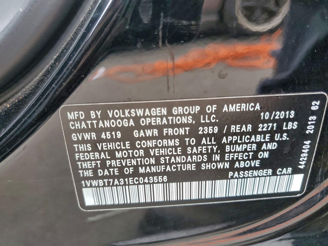 2014 VOLKSWAGEN PASSAT SE photo 12