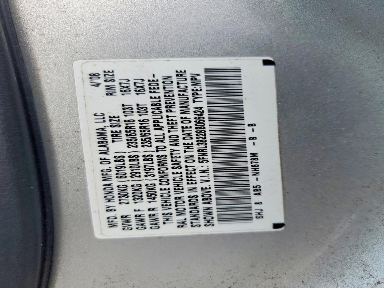 2008 HONDA ODYSSEY LX photo 37