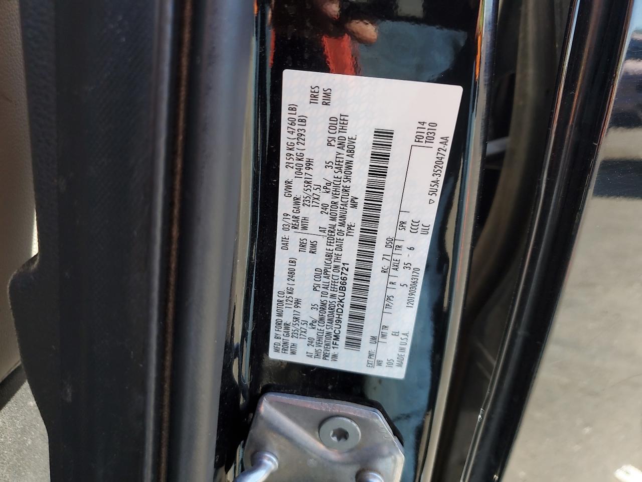 2019 FORD ESCAPE photo 27