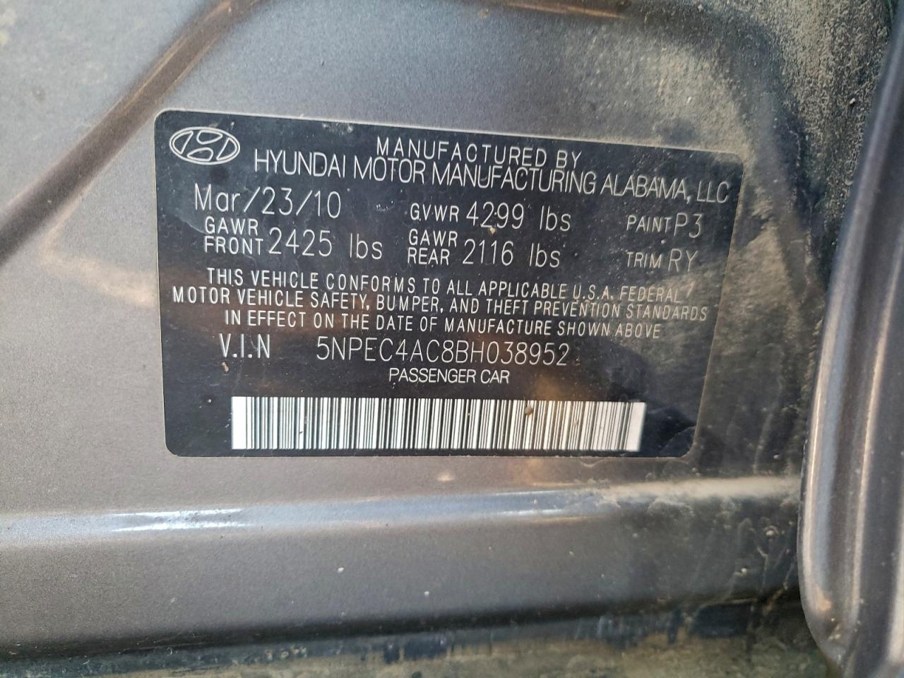 2011 HYUNDAI SONATA SE photo 12