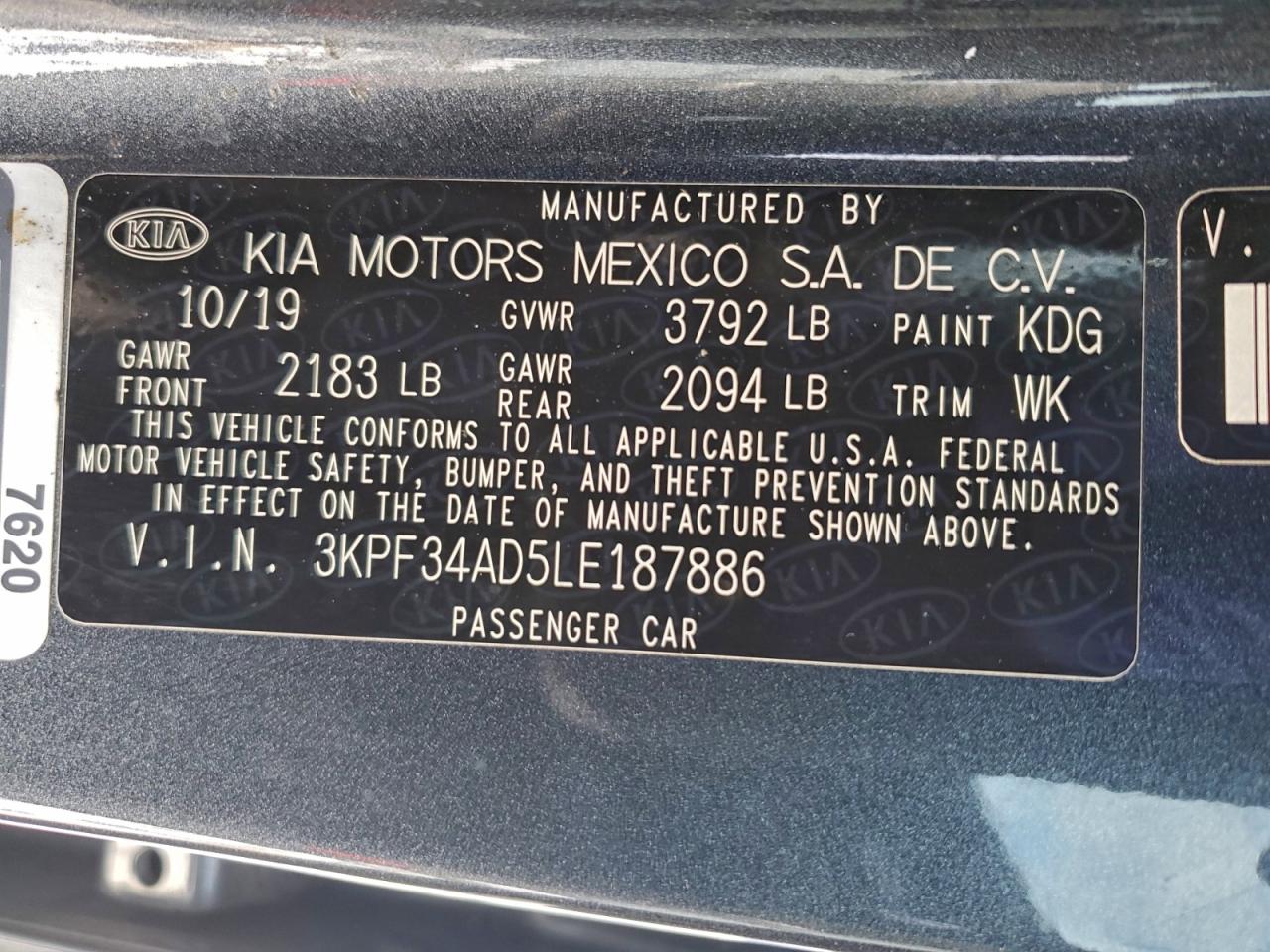 2020 KIA FORTE GT LINE photo 12