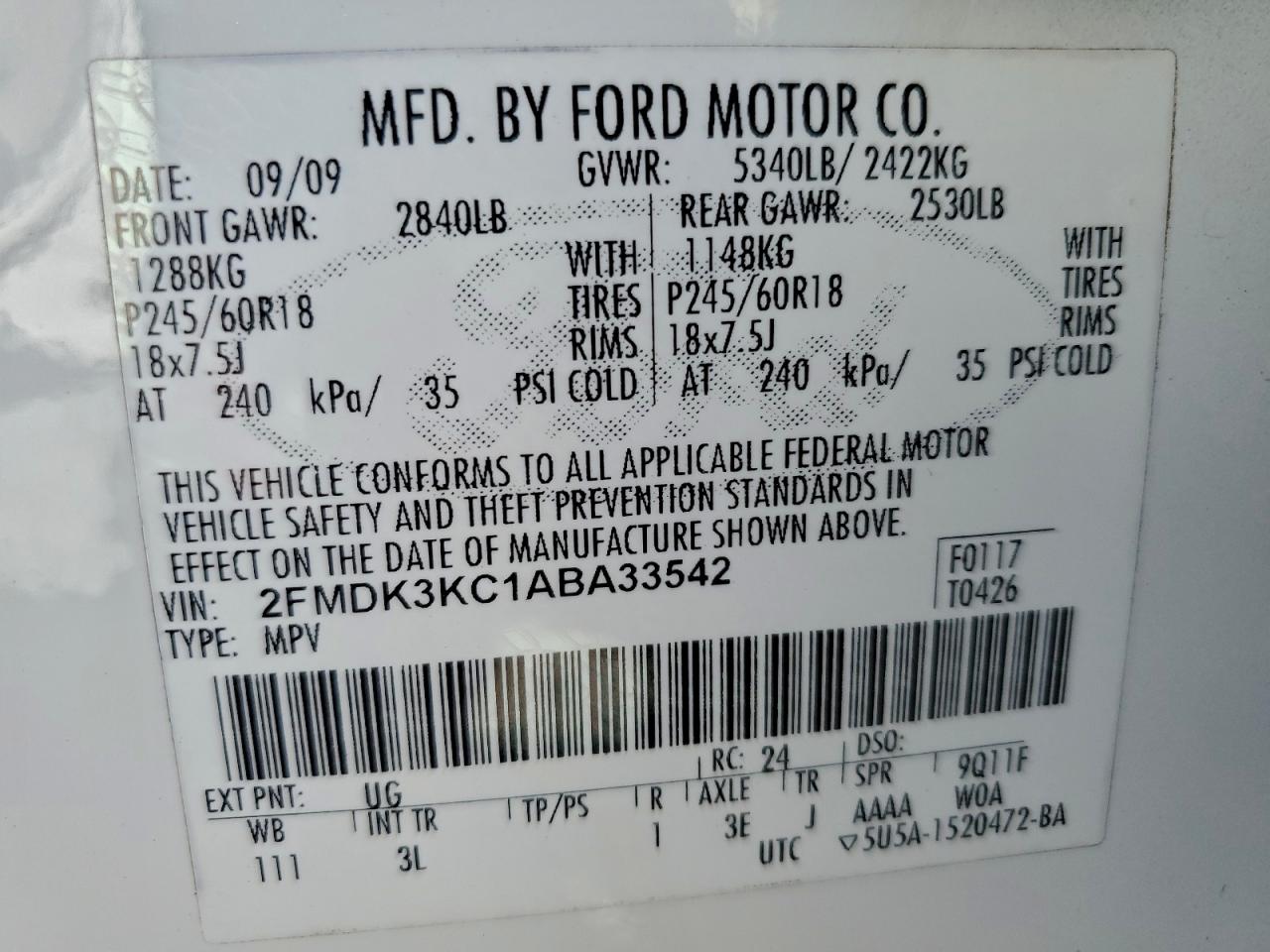 2010 FORD EDGE LIMITED photo 13