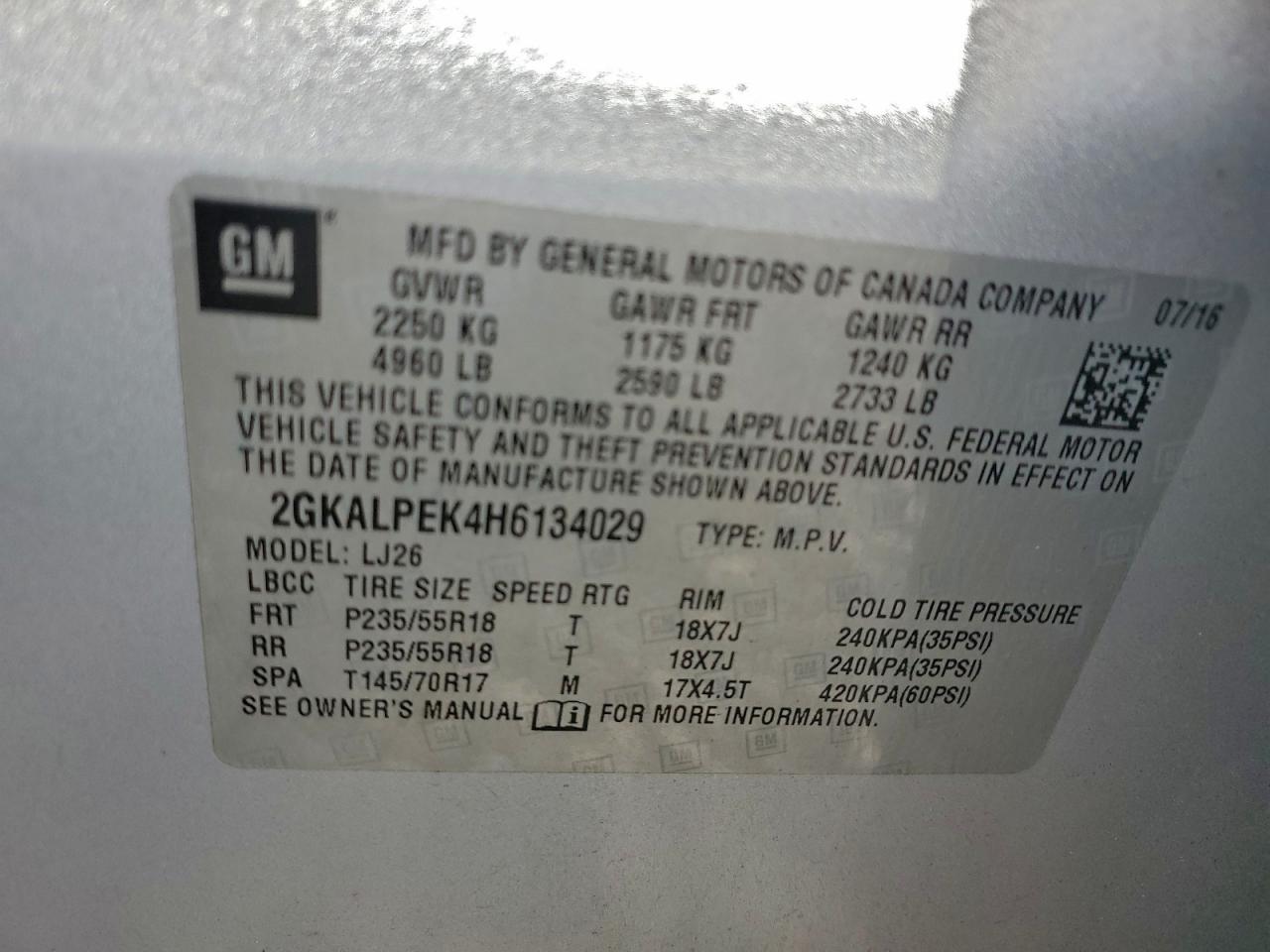 2017 GMC TERRAIN SLT photo 13