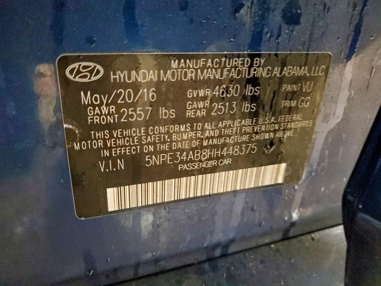 2017 HYUNDAI SONATA SPORT photo 12