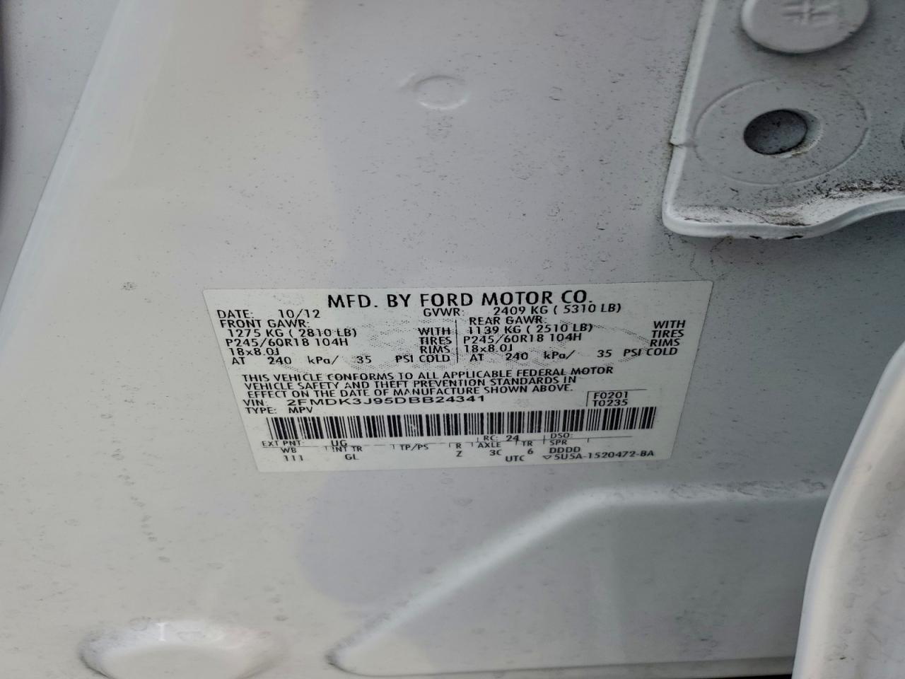 2013 FORD EDGE SEL photo 13
