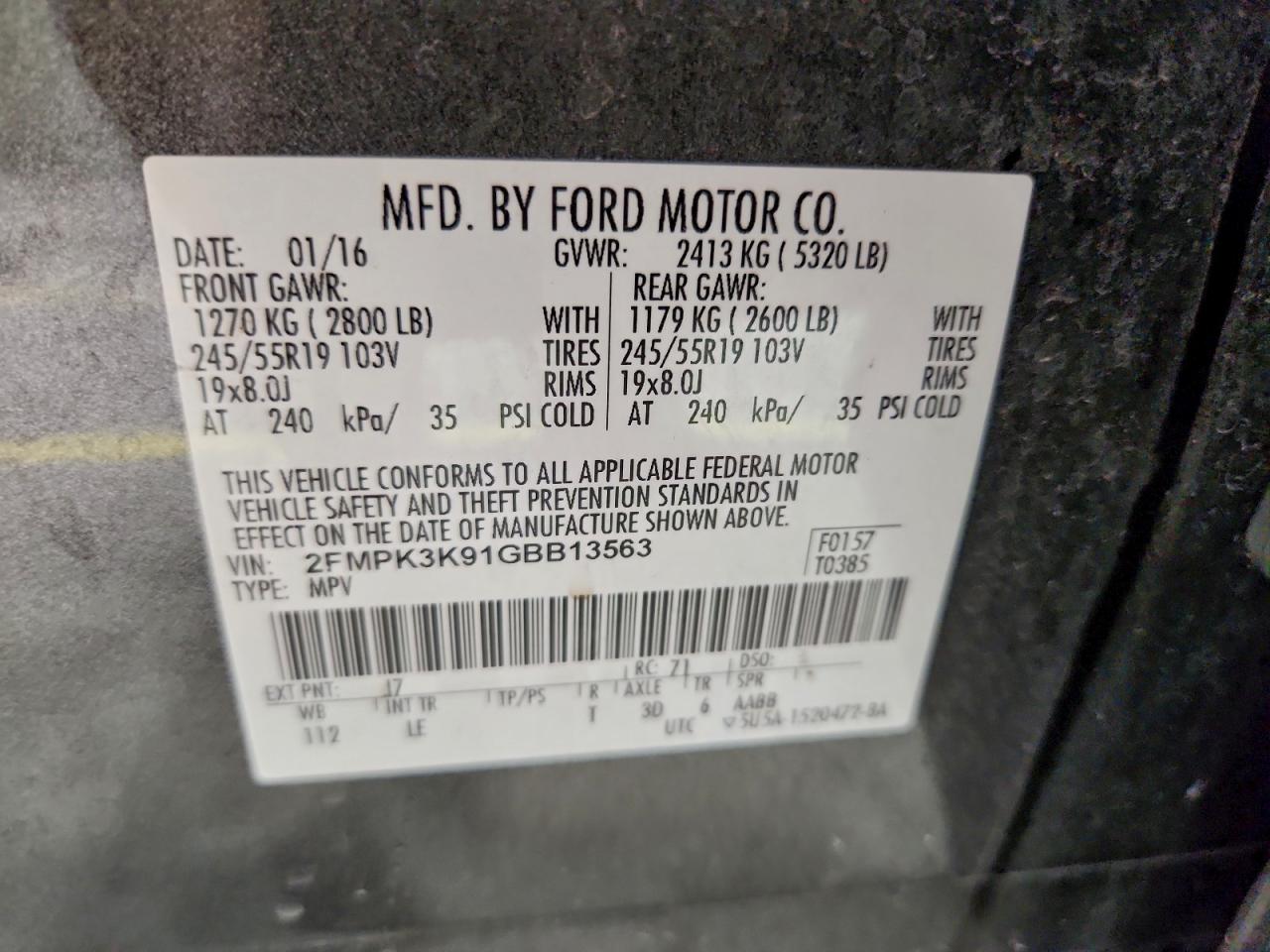 2016 FORD EDGE TITANIUM photo 13