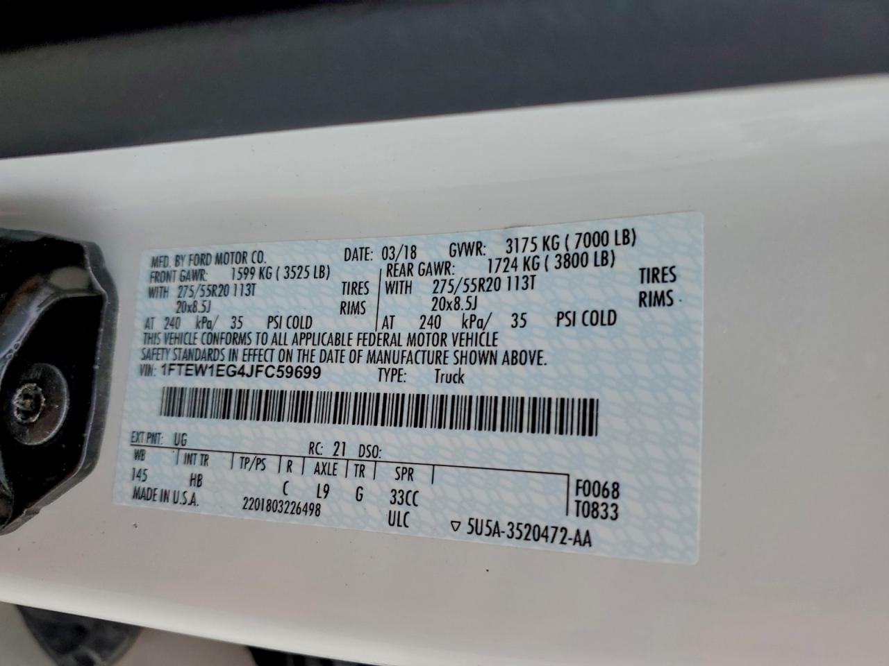2018 FORD F150 SUPERCREW photo 12