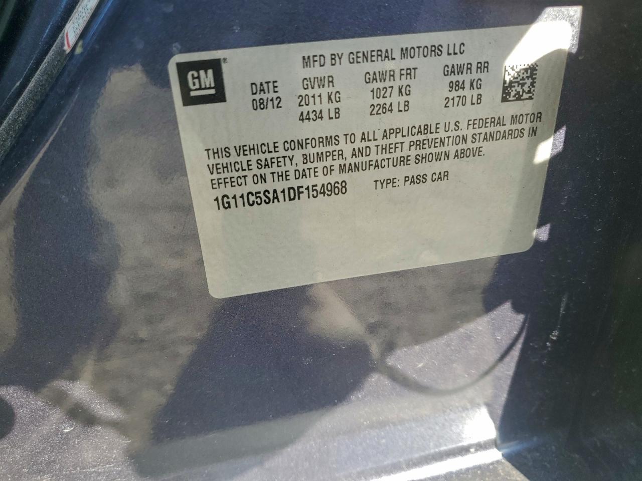 2013 CHEVROLET MALIBU 1LT photo 12