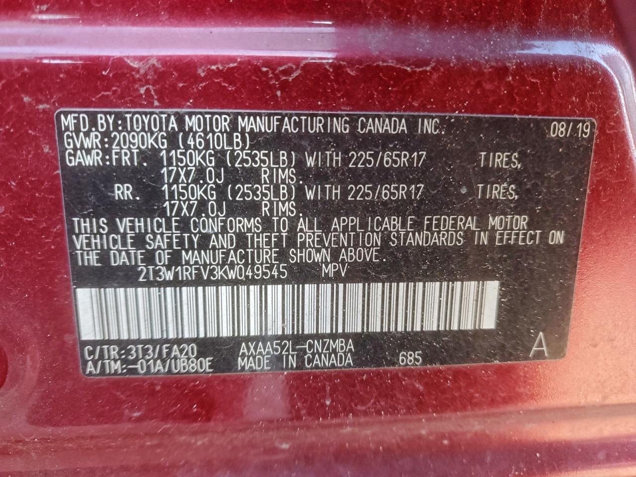 2019 TOYOTA RAV4 XLE photo 40