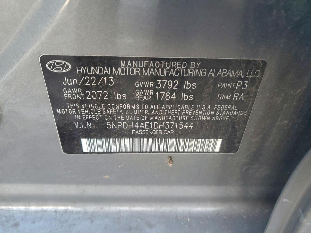 2013 HYUNDAI ELANTRA photo 12