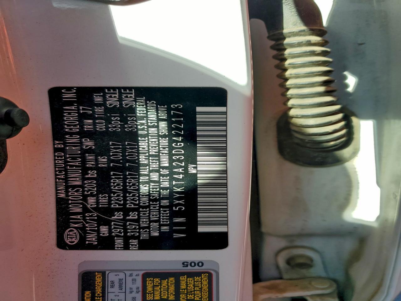 2013 KIA SORENTO LX photo 37