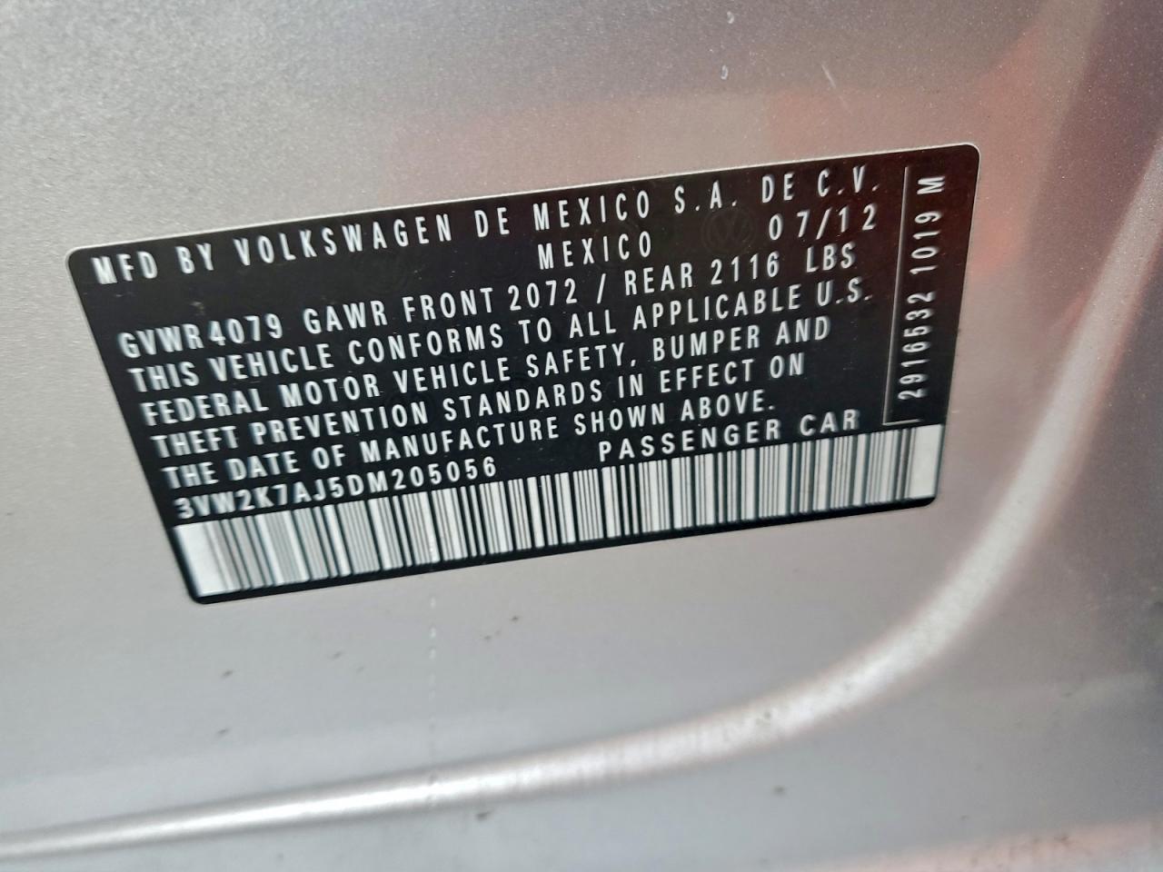 2013 VOLKSWAGEN JETTA BASE photo 12
