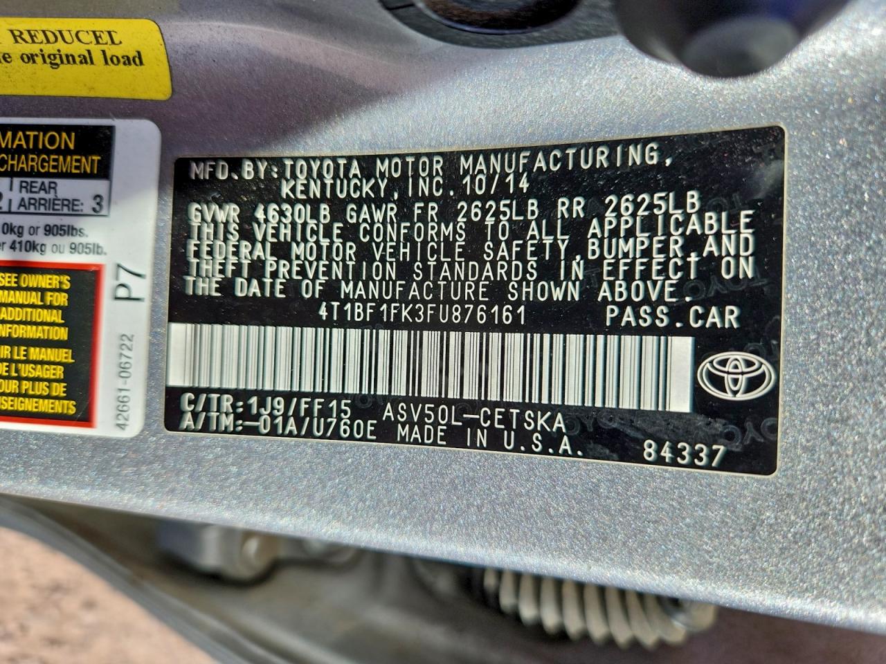 2015 TOYOTA CAMRY LE photo 23