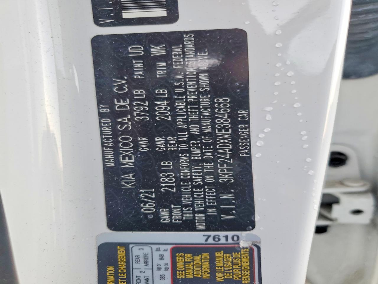 2021 KIA FORTE FE photo 34