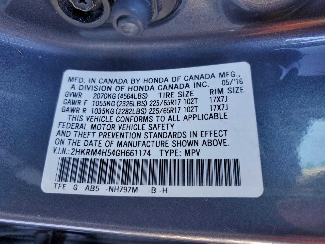 2016 HONDA CR-V EX photo 25