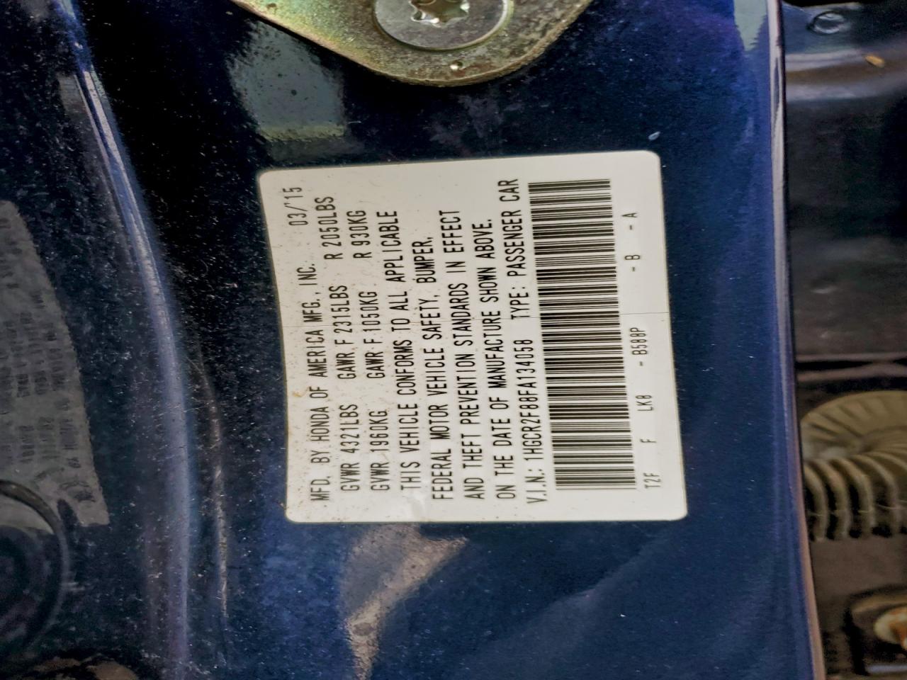 2015 HONDA ACCORD EXL photo 23