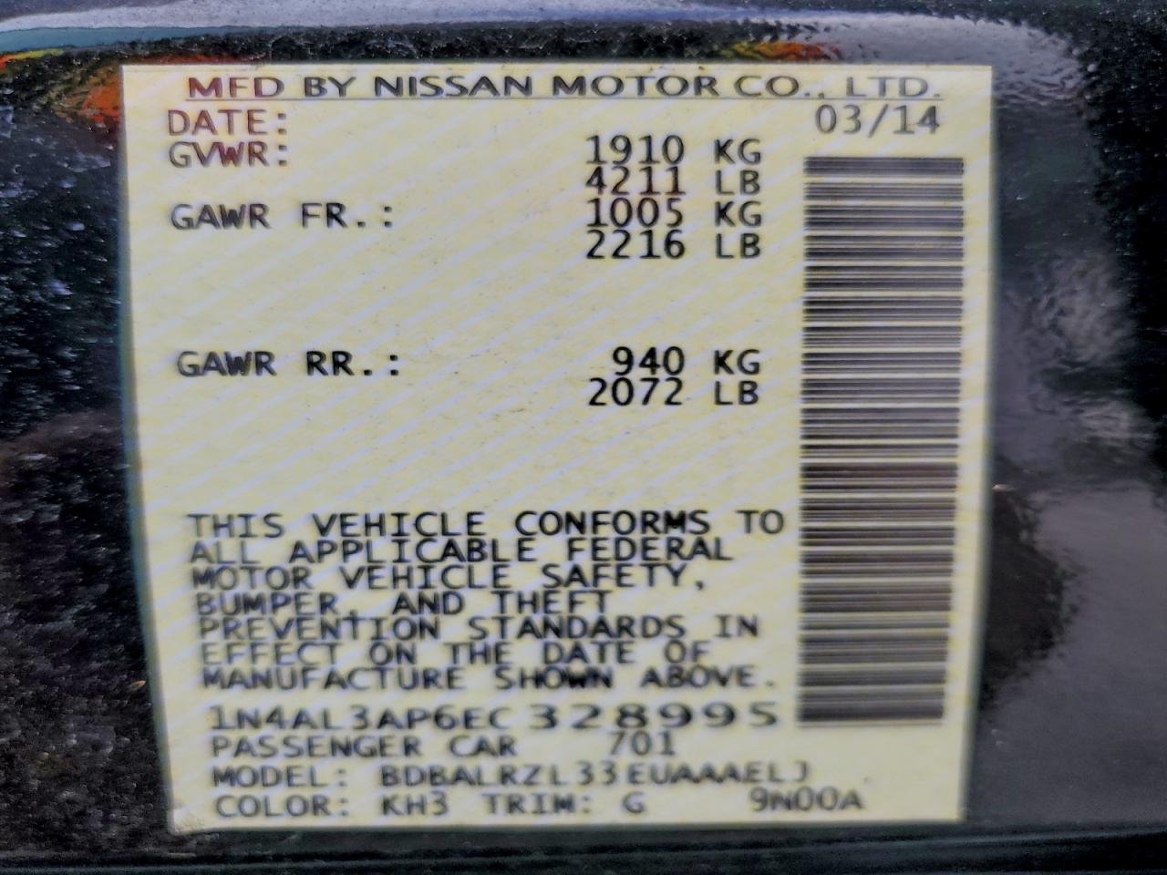2014 NISSAN ALTIMA 2.5 photo 37