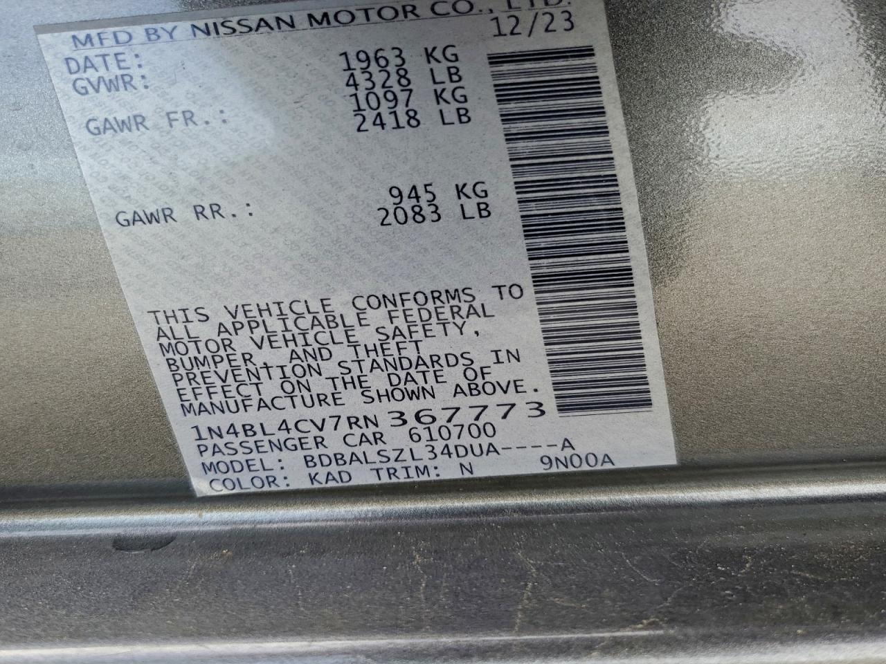 2024 NISSAN ALTIMA SR photo 25