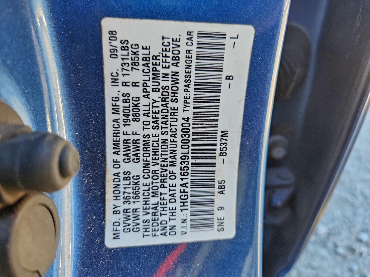 2009 HONDA CIVIC LX photo 13