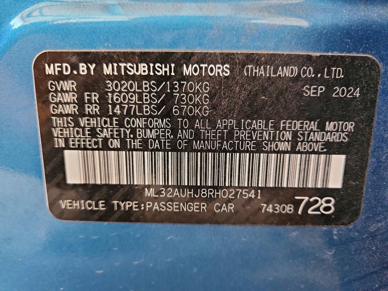 2024 MITSUBISHI MIRAGE ES photo 14
