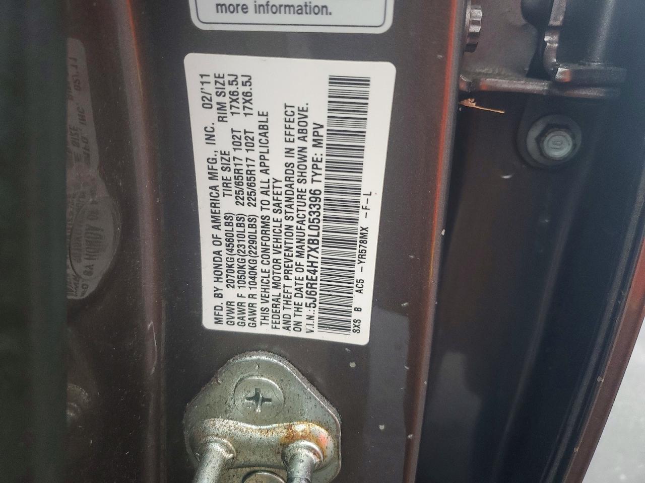 2011 HONDA CR-V EXL photo 14