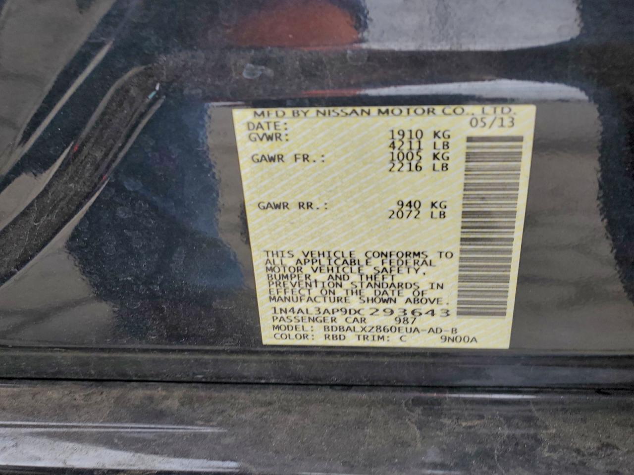 2013 NISSAN ALTIMA 2.5 photo 12