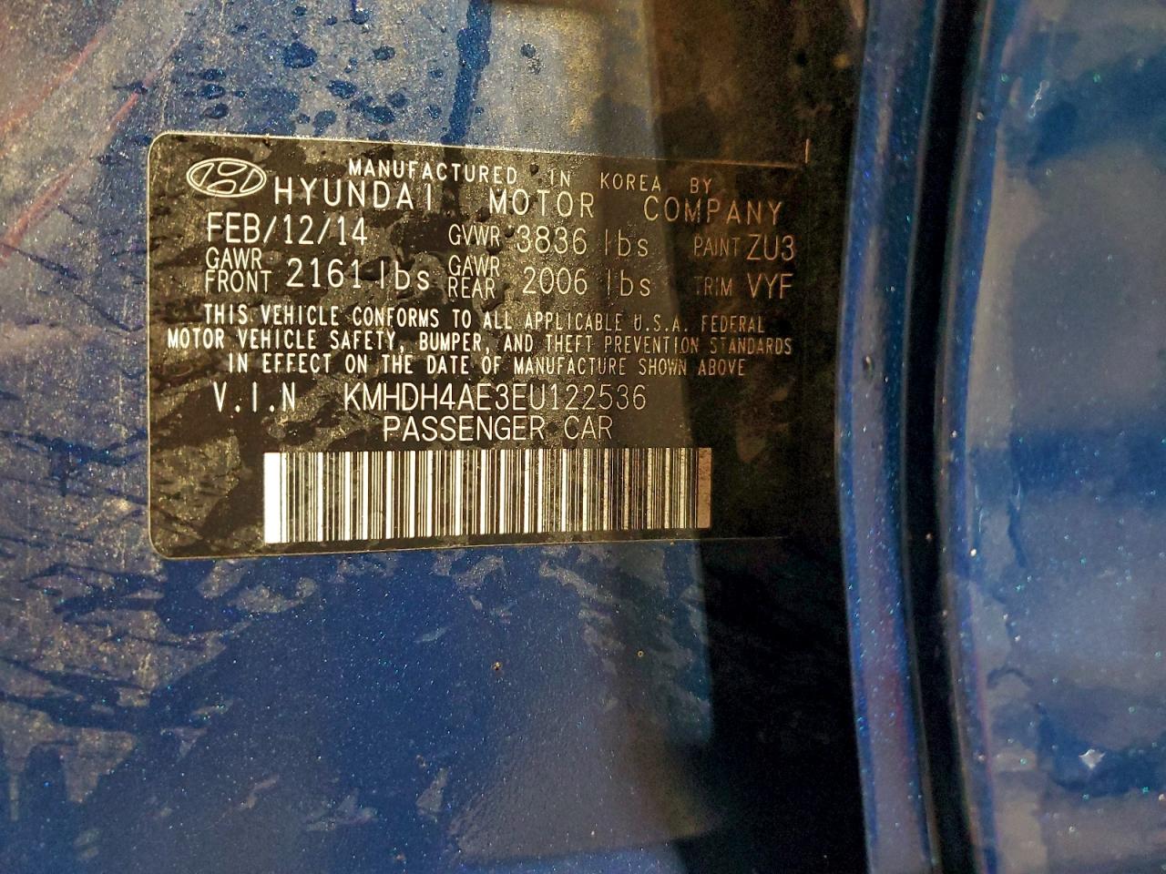 2014 HYUNDAI ELANTRA SE photo 13