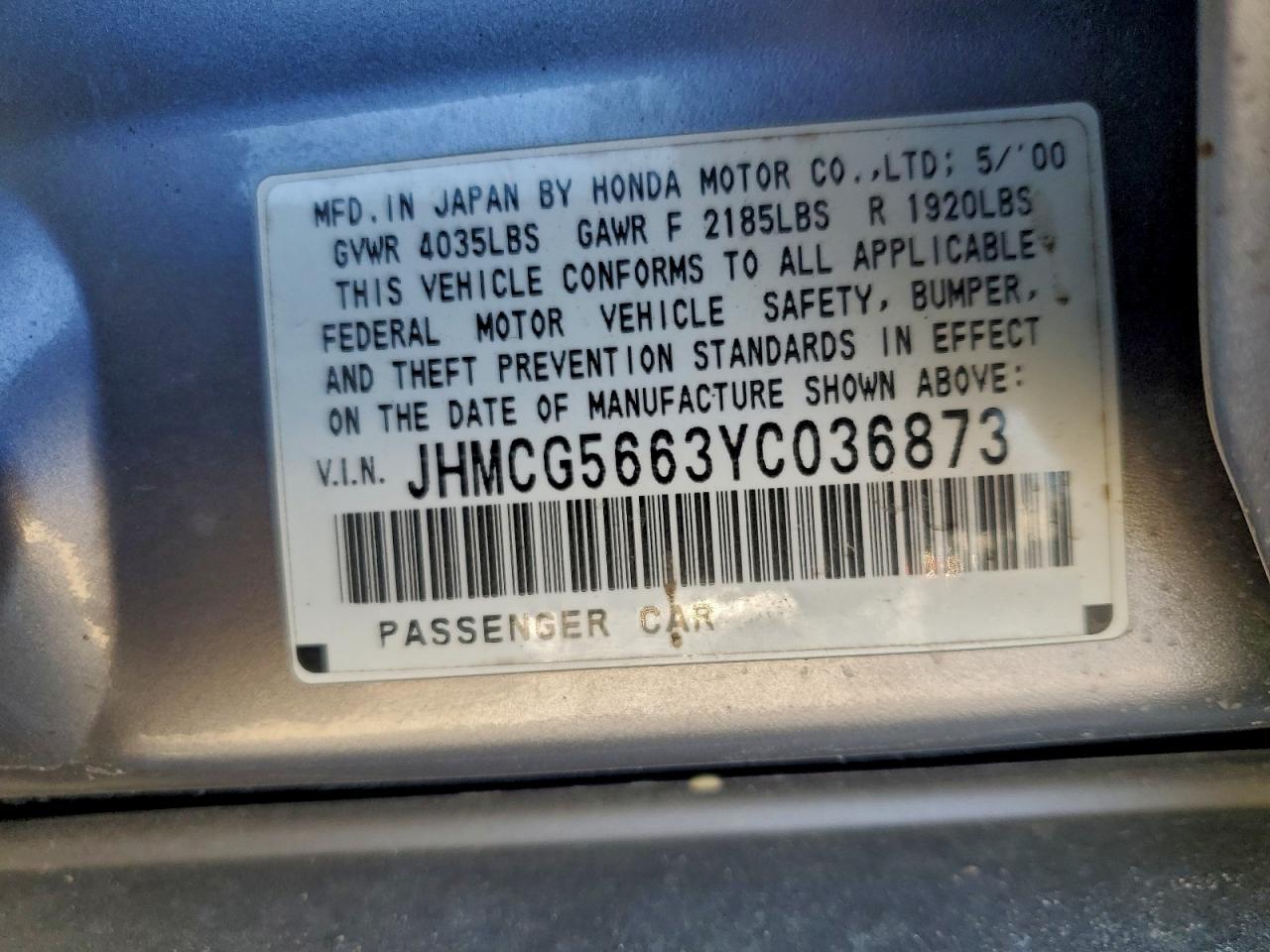 2000 HONDA ACCORD EX photo 23