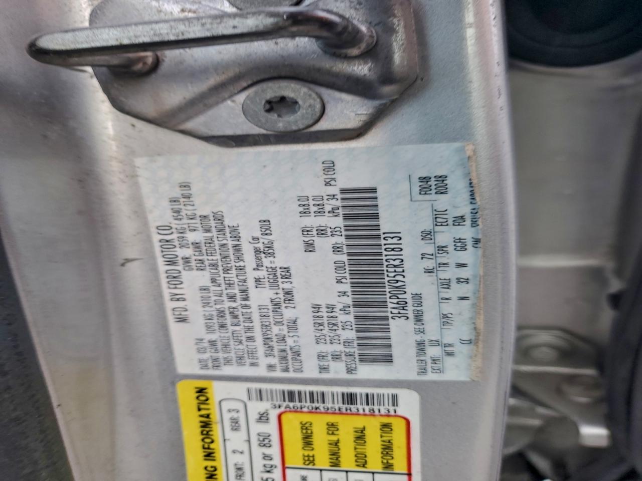 2014 FORD FUSION TITANIUM photo 12