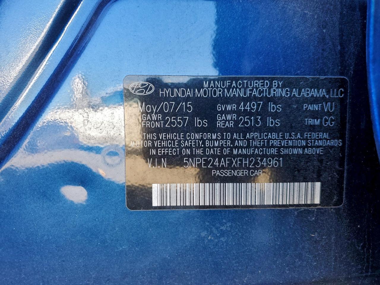 2015 HYUNDAI SONATA SE photo 45