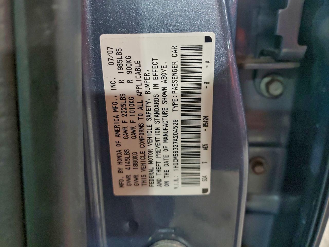 2007 HONDA ACCORD SE photo 34