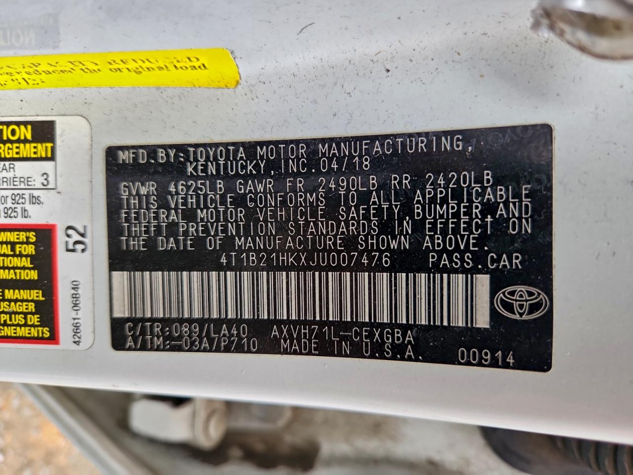 2018 TOYOTA CAMRY HYBRID photo 34